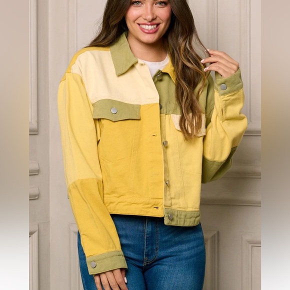Color block denim jacket - Picture 1 of 4